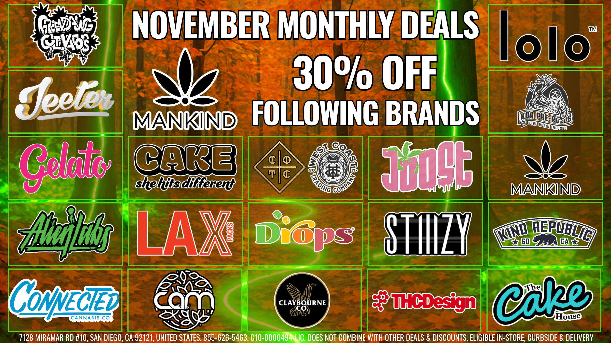 november deals for mankind dispensary